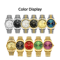Reloj de Lujo para Hombre, Montre Homme, Reloj Mecánico Automático, Fondo Transparente, Esfera de Color Personalizado, 38 mm, Reloj de Negocios