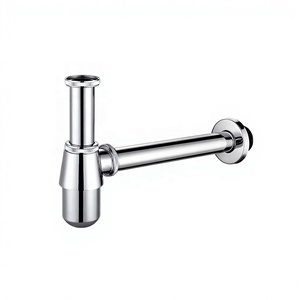 <span class=keywords><strong>Siphon</strong></span> de lavabo en alliage de zinc, kit de tuyau de vidange mural dissimulé pour salle de bain, <span class=keywords><strong>siphon</strong></span> en P pour évier - Product Image 1