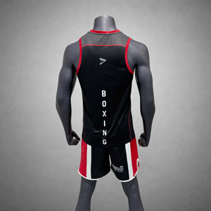 Débardeur de boxe sublimé avec graphiques sur la poitrine de qualité supérieure, options de personnalisation imprimables pour les commandes d'équipe - Product Image 2