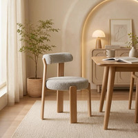 Chaises de salle à manger en bois massif de style minimaliste moderne JP, dossier incurvé en cuir PU, meubles de salle à manger de luxe pour hôtel et restaurant