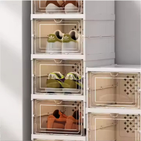 Boîte à chaussures pliable transparente à 9 couches, design à espacement étroit pour l'entrée de la maison, allée étroite, rangement des chaussures quotidiennes, organisation de l'espace de rangement