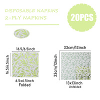 Serviettes de table jetables absorbantes en papier Airlaid 2 plis en pâte de bois vierge, motif coloré sérigraphié, Thanksgiving
