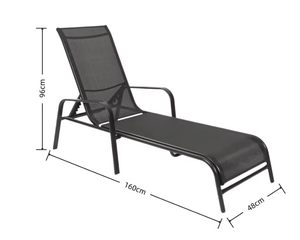 Chaise longue de piscine réglable en aluminium avec maille respirante pour extérieur, transat inclinable pour patio, plage et <span class=keywords><strong>jardin</strong></span> - Product Image 2