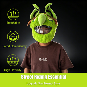 Funda de felpa para casco de motocicleta, piel sintética suave de conejo, forma de <span class=keywords><strong>duende</strong></span>, resistente al viento, resistente a los arañazos, decoración para casco de 12,6x19 pulgadas - Product Image 3