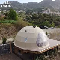 Uzun garanti lüks Glamping otel şişme pvc yalıtımlı jeodezik kubbe Igloo 8m çadır şömine