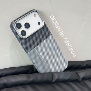 New Color Matching Carbon Fiber Textured <b>Magnetic</b> Case for iPhone 17 14 15 16 Pro Max Metal Lens <b>Frame</b> Shockproof Hard Cover - Product Image 5