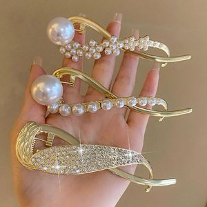 Pinza de pelo con perlas y diamantes de imitación, diseño de rana retorcida, para la parte trasera de la cabeza, horquilla, clip para cola de caballo, pasadores, pinzas para el pelo - Product Image 1