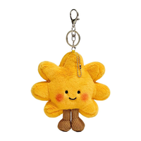 Porte-clés et breloques de sac en peluche jaune Happy Sun Kawaii avec jambes, pour femmes et enfants, excellent cadeau, 6,3 pouces