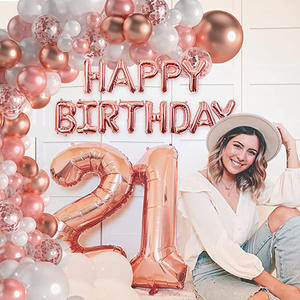 Kit de guirlande de ballons or rose, confettis blancs, décoration d'<span class=keywords><strong>anniversaire</strong></span> pour femmes et filles - Product Image 4