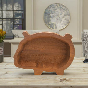 وعاء عجين خشبي على شكل خنزير للبيع بالجملة أوعية عجين خشبية ريفية وعاء عجين خشبي لصنع الشموع - Product Image 4