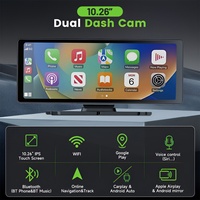 Caméra de tableau de bord 4K rotative à 360° avec protection complète, ADAS, BSD, rétroviseur intelligent, autoradio 5,8 GHz, écran 2,5D de 10,26 pouces