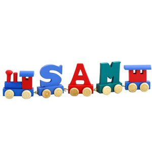 <span class=keywords><strong>Tren</strong></span> de letras con nombre <span class=keywords><strong>personalizado</strong></span> de madera, <span class=keywords><strong>tren</strong></span> de juguete con letras del alfabeto para niños, cumpleaños, bautizo, recién nacido, regalo de Navidad - Product Image 4