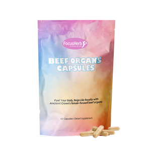 Capsules de foie de boeuf FocusHerb Suppléments d'équilibre féminin féminin Capsule de mélange d'organes de boeuf nourris à l'herbe - Product Image 1