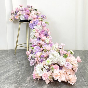 Camino de Mesa de Rosas de Seda de Alta Calidad al por Mayor, Hilera de Flores para Escenario de Boda, Decoración para Lugar de Boda - Product Image 2