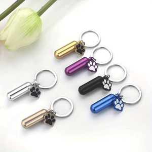 Kedatangan Baru Gantungan Kunci Abu Hewan Peliharaan Unisex Motif Cakar Bahan Stainless Steel, Dapat Diukir Sesuai Pesanan, Kenang-kenangan Memorial, Tempat Rambut - Product Image 4