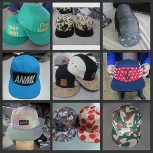 Phong Cách Làm Của Riêng Bạn Ngắn Bill/Brim Đen Twill Cap Bông Biểu Tượng Tùy Chỉnh Lưới 5 Bảng Điều Chỉnh Hat - Product Image 5