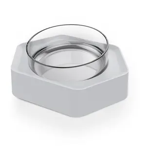 2024 diskon besar-besaran mangkuk transparan hewan peliharaan untuk kucing dan anjing perlengkapan mangkuk air ganda - Product Image 5