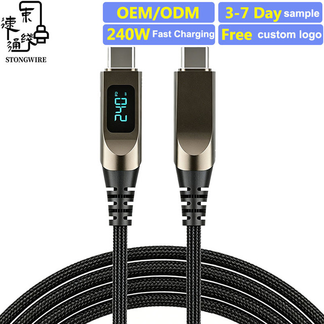 Type-C to Type-C Fast Charging Cable 240W 5A Zinc Alloy & Nylon Braided PD 3.1 for IOS Devices
