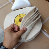 Roue de polissage pour semelles en plastique/ston avec chiffon blanc et cire pour machine à polir les chaussures en cuir