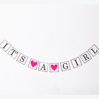 Baby Shower Baptême Baptême Faveur Genre Révéler C'est une Fille Guirlande Bruant Bannière Fête Décoration Fournitures