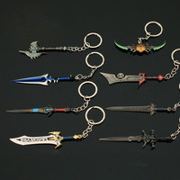 Porte-clés Mini Épée en Alliage de Zinc de Haute Qualité, Pendentif Tête de Bélier, Épée du Roi Enil, Breloque Porte-clés Épée, Vente Directe Usine