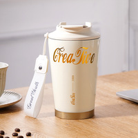 Tasse isotherme portable en céramique motif fleur de lys, idéale pour les voyages et la voiture
