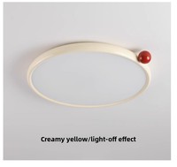 Nouvelle lampe de plafond pour chambre à coucher, forme de cookie, couleur noyer, style médiéval, LED protectrice pour les yeux, couvercle en acrylique, luminaire en fer