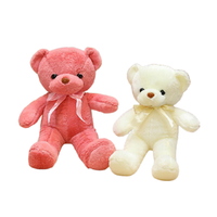 Ours en peluche élégant de 8 pouces en coton PP super doux, anti-stress, avec ruban vert clair, cadeau en peluche personnalisé