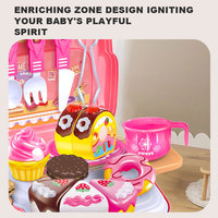 Ensemble de jeu de simulation de cuisine pour enfants, thème gâteau glacé, avec boîte de rangement portable en forme de valise