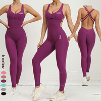 Mono deportivo de una pieza holgado con tirantes cruzados ajustables para gimnasio, yoga, baile y entrenamiento, ropa deportiva de verano, mallas elásticas