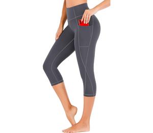 Mallas deportivas de cintura media sólidas personalizadas para mujer, mallas de entrenamiento físico, mallas sin costuras, Spandex/nailon - Product Image 4