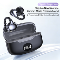 Nouveaux écouteurs intra-auriculaires à clip ouvert avec traduction IA en temps réel, autonomie de 45h, affichage LED, étui, Bluetooth 6.0, ajustement indolore pour la salle de sport, les trajets domicile-travail et le bureau