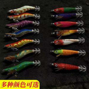 Ztc561 Wooden Shrimp <b>Lure</b> Set 14pcs Fluorescent Seven Color Glowing For Squid Sea <b>Fishing</b> Bait Saltwater Use - Product Image 4