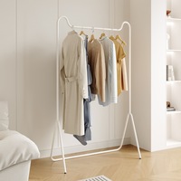 Séchoir à linge compact en métal sur pied avec fonction de démontage pour la maison, la chambre, le balcon, porte-manteau simple pour manteaux et chapeaux