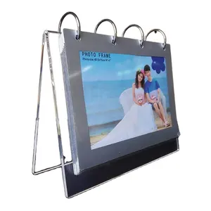 Supporto per cartello in acrilico con retro inclinato trasparente supporto per Display da tavolo supporto orizzontale supporto per Menu Display Flip con Clip per foto in PVC