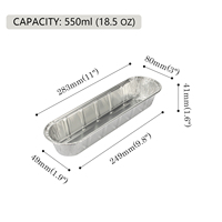 Moule à pain de 550 ml, taille standard, qualité alimentaire, compatible micro-ondes, préparation culinaire, plateau en aluminium, récipient rectangulaire jetable
