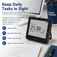 Kylendar Mini Horloge mondiale numérique 4,2 pouces avec affichage multi-fuseaux horaires pour les équipes à distance et les appels quotidiens – Idéal pour l'exportation