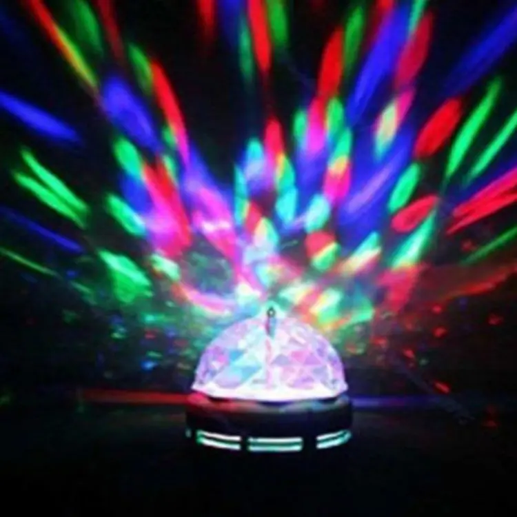 Lampu bola disko LED, bohlam putar warna E27 berputar bola magis Mini RGB proyeksi pesta DJ bola disko lampu dalam ruangan Klub