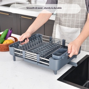 13.4-21.7'' Stretchable Over the Sink Stainless Steel Dish Drying Drainer Plate <b>Rack</b> <b>Kitchen</b> Organizer <b>Storage</b> - Product Image 3