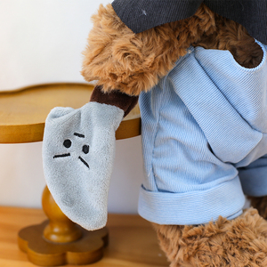 Commercio all'ingrosso carino rapina cane peluche giocattolo creativo farcito cane cucciolo morbido con cappuccio giocattolo di peluche divertente per cani bambola di peluche - Product Image 5