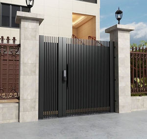 Puerta oscilante eléctrica decorativa <span class=keywords><strong>de</strong></span> <span class=keywords><strong>aluminio</strong></span>, puerta <span class=keywords><strong>de</strong></span> estilo moderno a <span class=keywords><strong>precio</strong></span> competitivo para casa - Product Image 2