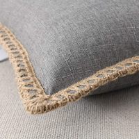 Housse de coussin en polyester doux avec fermeture éclair invisible, coutures écologiques, lavable, avec bordure raffinée