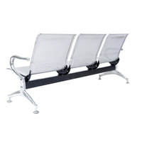 Chaise d'attente d'aéroport à cadre métallique pour espace public Acier inoxydable 1,2 mm Poutre Chaise d'attente publique confortable