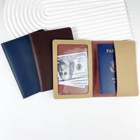 Ensemble de porte-passeport et étiquette de bagage en cuir véritable, personnalisable avec logo