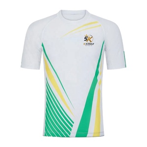 5 SPORTS Men's Fitted RashGuard White Sublimation Print Moisture Spandex / Polyester Wicking MMA Training <b>Top</b> - Product Image 2