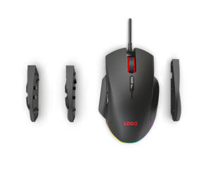 <span class=keywords><strong>Souris</strong></span> de jeu filaire USB professionnelle Zaidtek avec capteur PixArt 3311 dernière génération, 12000 DPI, rétroéclairage RVB, macros et touches latérales interchangeables - Product Image 1
