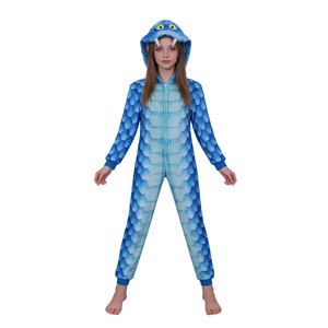 Blue Snake Cosplay Onesie Children's Zootopia 2 Gary Costume Halloween <b>Christmas</b> Stage Performance Jumpsuit - Product Image 3