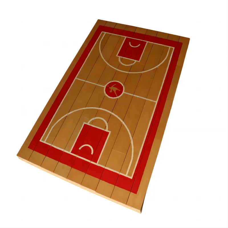 농구 및 배드민턴 경기장에서 사용되는 단단한 나무 스포츠 바닥은 제조업체에서 사용자 정의 할 수 있습니다