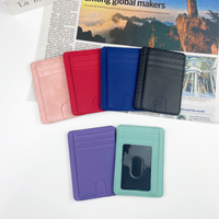 Dompet saku depan Rfid lengan kartu kustom tempat kartu ramping minimalis pemegang paspor kredit kulit PU