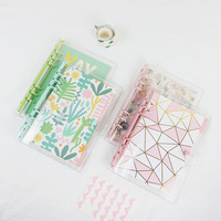 Carpeta A5/A6 Nueva Transparente de PVC, Recargable, con Anillas, para Hojas Sueltas, Color Macaron, 6 Anillas Redondas, Carpeta de Archivo para Presupuesto